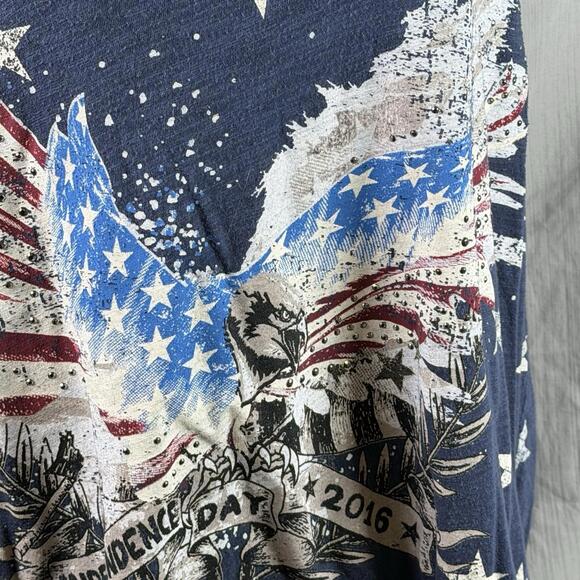 Rock & Republic Racerback Tank Top Freedom American Eagle Embellished XL READ - Picture 2 of 9